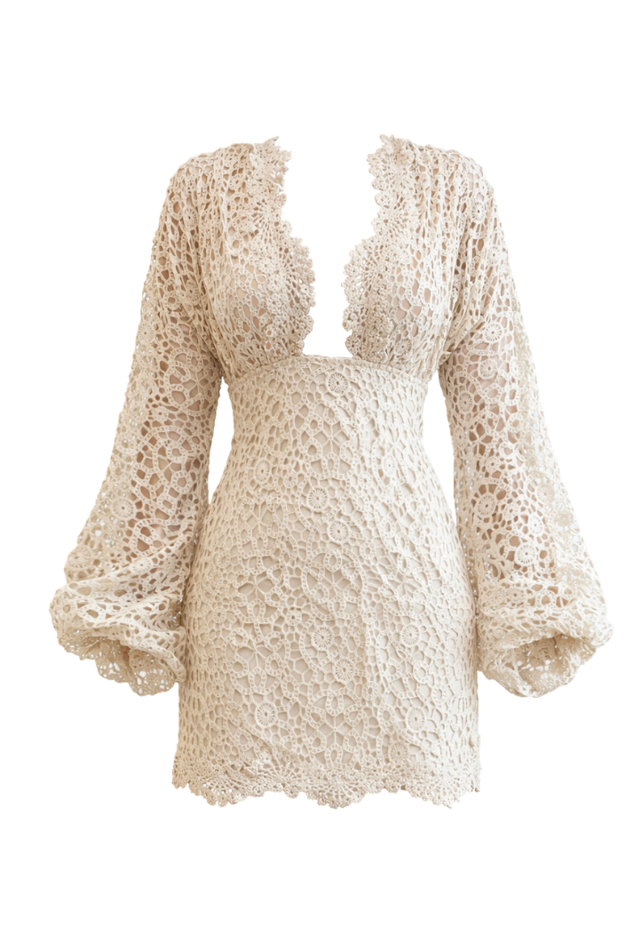 Dani Mini Lace Ivory Dress | Andrea Iyamah | Beunica