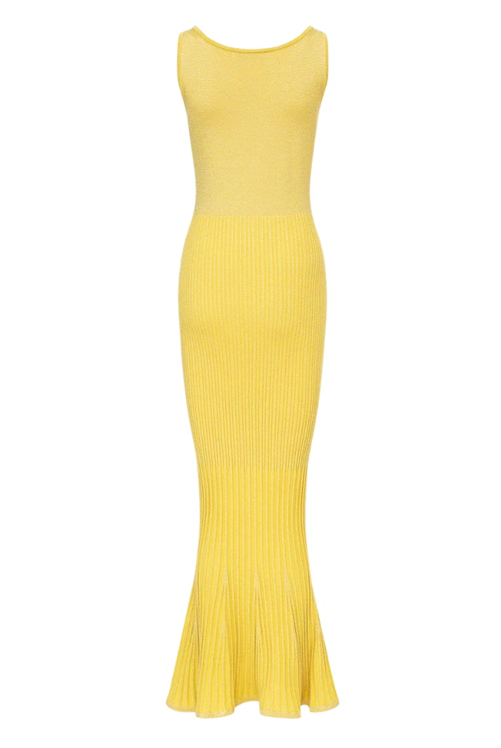 Yellow Metallic Knit Dress Yellow Metallic Knit Dress