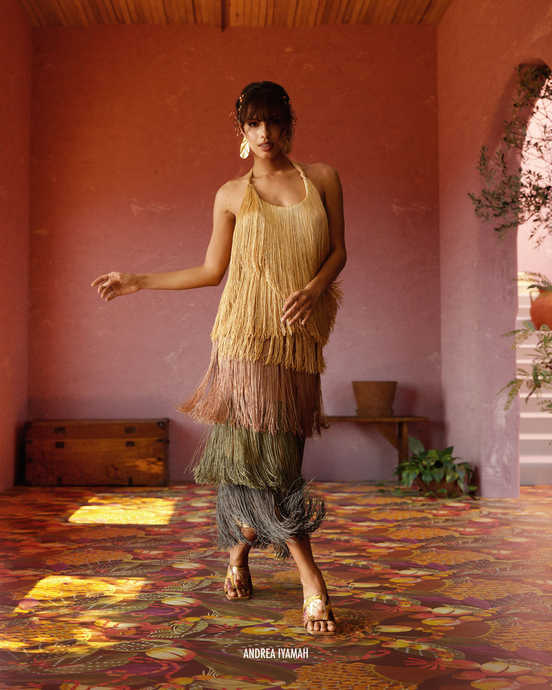 Neme Fringe Midi Dress | Andrea Iyamah | BEUNICA