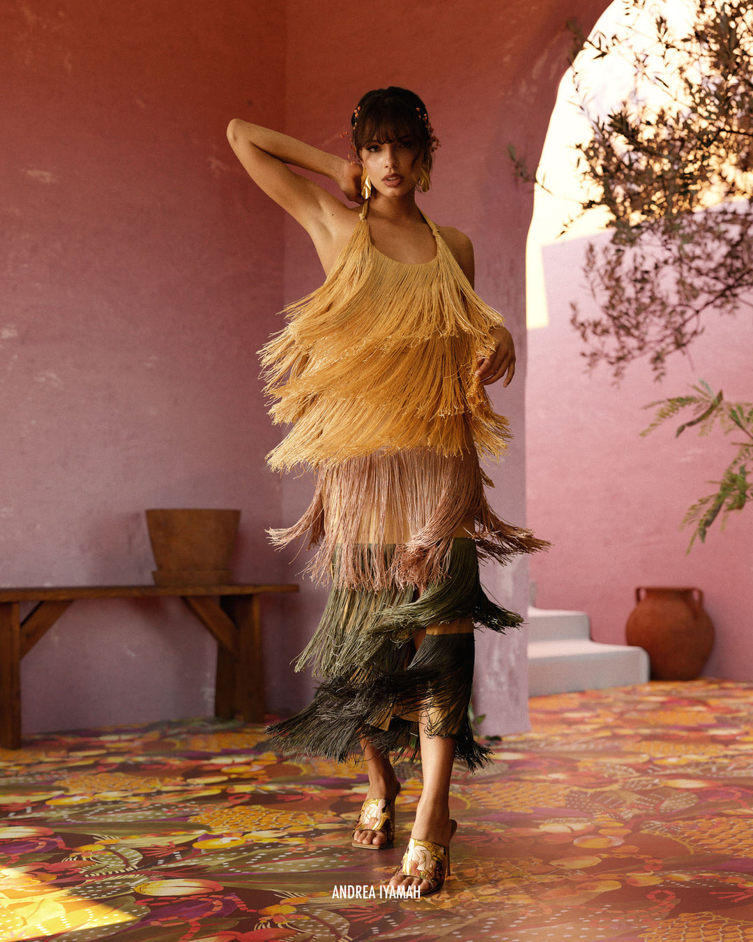 andrea iyamah dress Neme Fringe Midi Dress | Andrea Iyamah