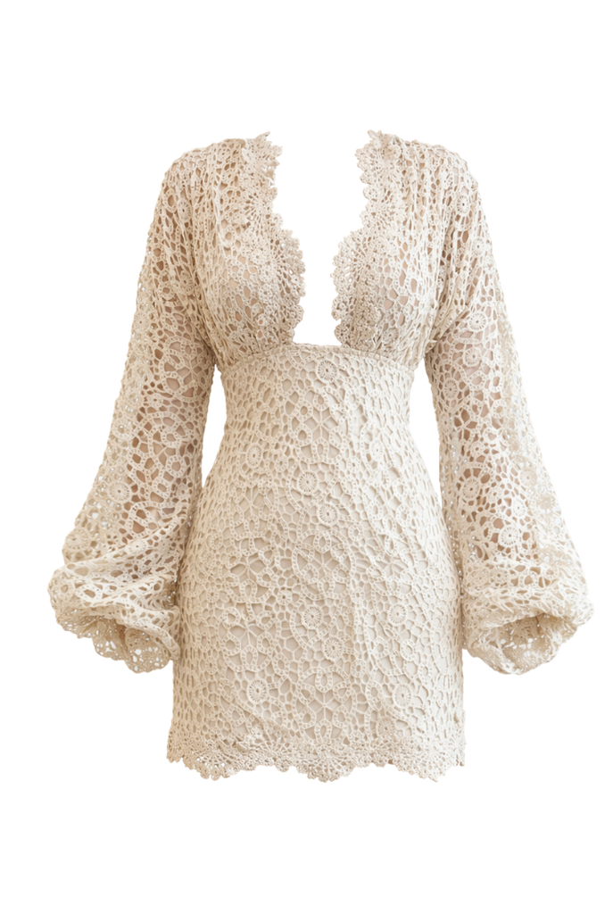 Dani Mini Lace Ivory Dress | Andrea Iyamah | Beunica