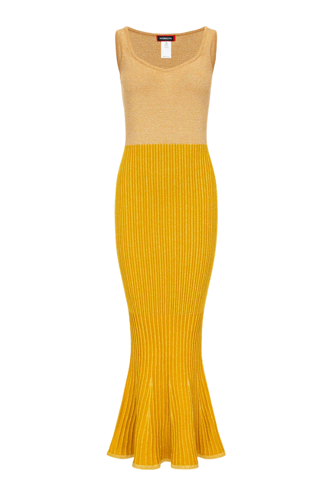 andreeva knit dress Andreeva GOLDEN HOUR METALLIC KNIT DRESS