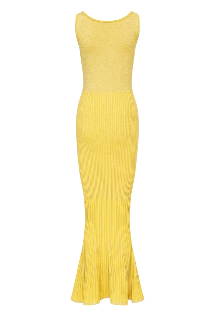 Yellow Metallic Knit Dress Yellow Metallic Knit Dress