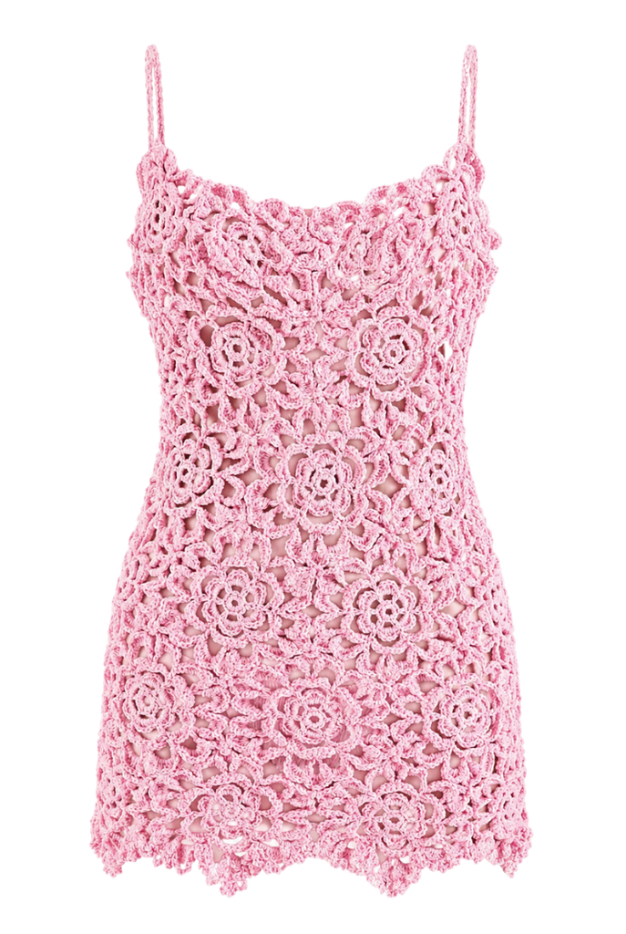 crochet dress transparent READY-TO-SHIP -LOURDES transparent multicolor flowers crochet dress   Maisoncleo