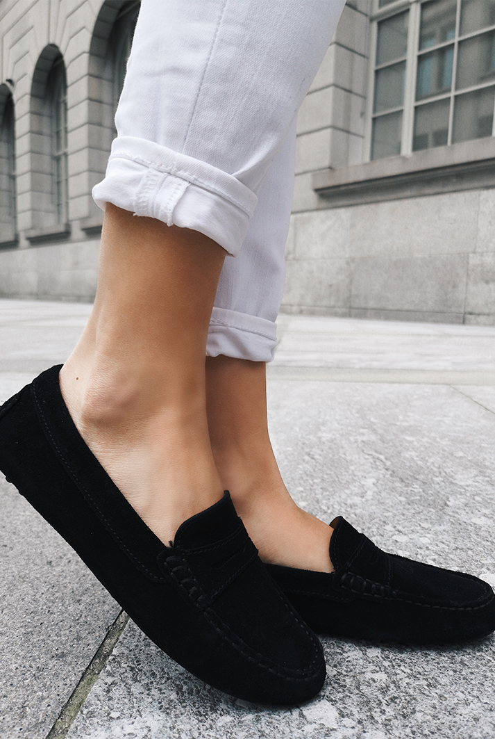 black suede dress shoes womens Tawop Women's Shoes Womens Dress Shoes Work Shoes Casual Soft Sole Round Toe Loafers Suede Black 9