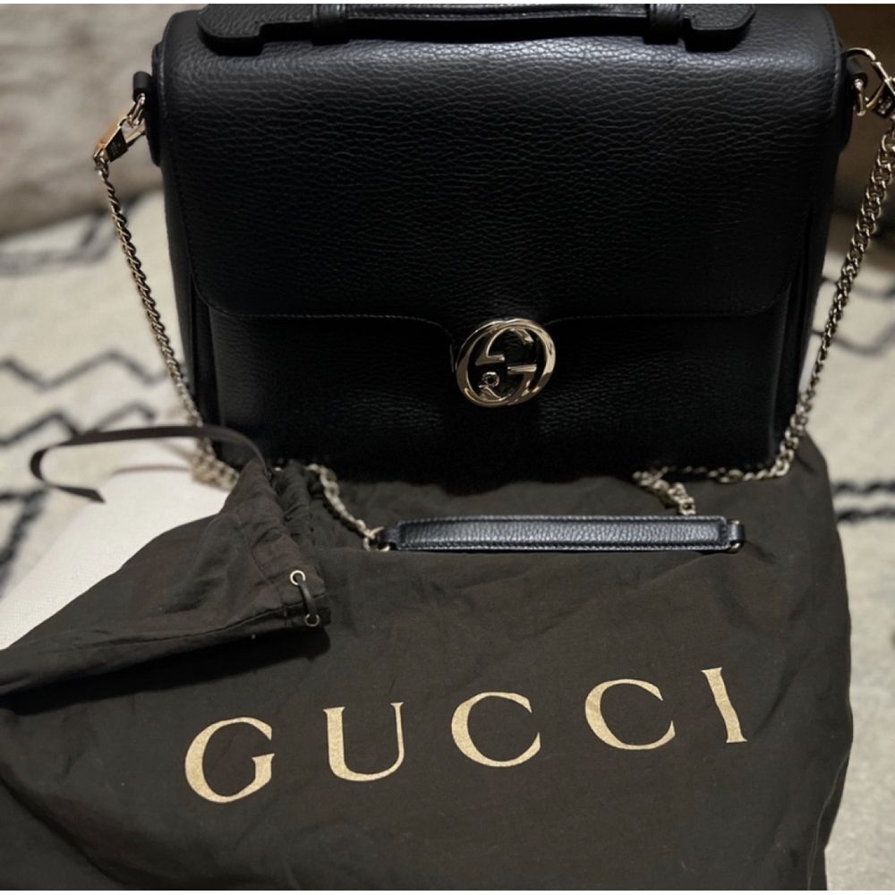 Gucci Interlocking GG Leather Crossbody Bag | Pre-owned Luxury