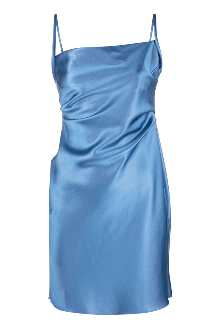Nanushka Malai Glossy Satin Mini Blue Slip Dress | BEUNICA Nanushka Malai Glossy Satin Mini Blue Slip Dress | BEUNICA