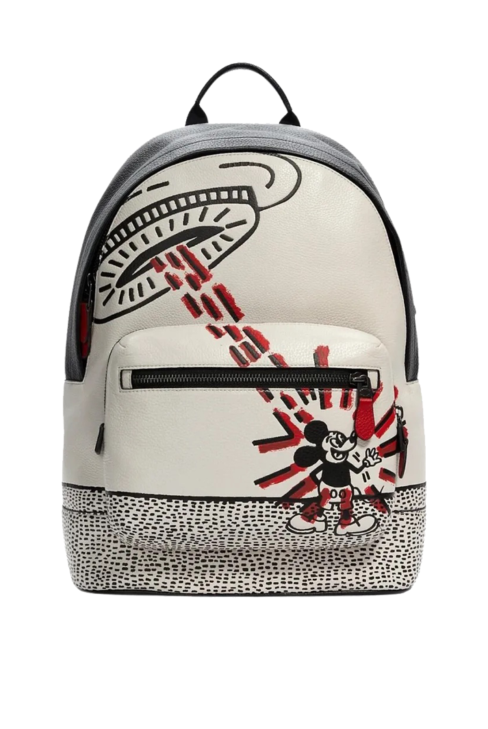 coach black and white leather backpack Authentic Pre-owned Disney Collection Coach Backpack
