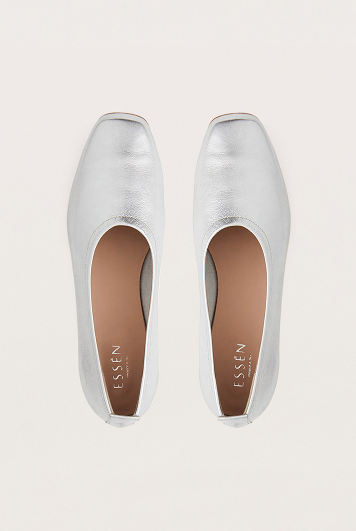 Silver Leather Ballet Flats Silver Leather Ballet Flats