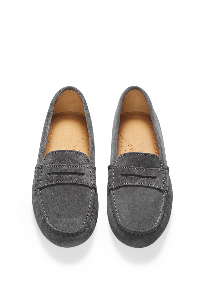 Women's Grey Suede Penny Driving Loafers Women's Grey Suede Penny Driving Loafers