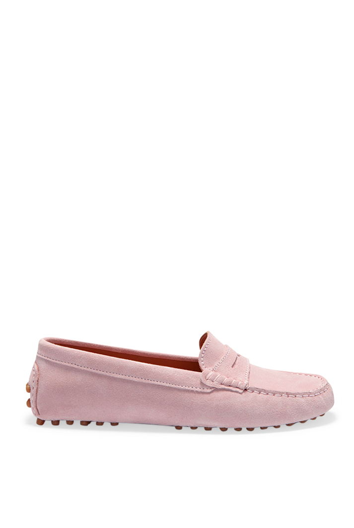 Women s Penny Driving Loafers Ice Pink Suede BEUNICA