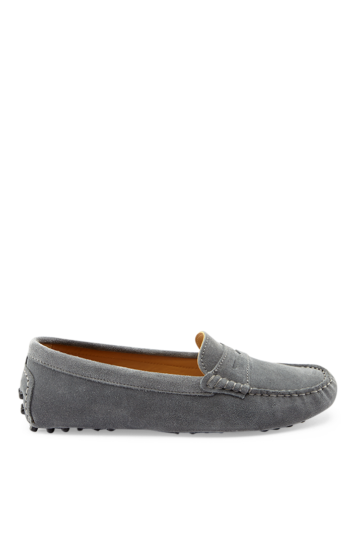Women s Grey Suede Penny Driving Loafers