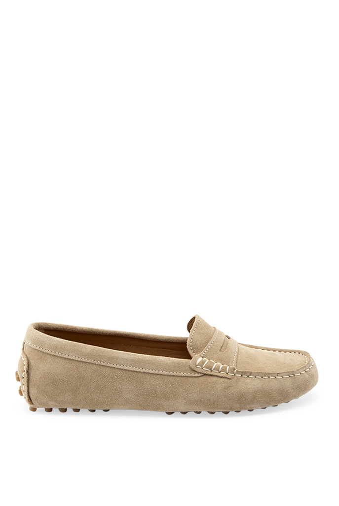 Women s Taupe Suede Penny Driving Loafers